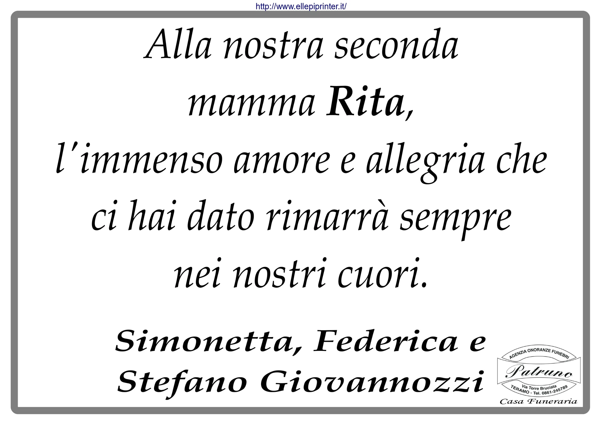 Manifesti di partecipazione — Rita Petrella - Immagine 4